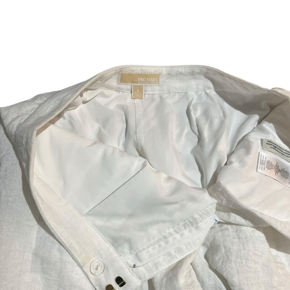 MICHAEL Michael Kors White Shorts Fully Lined Pleated Front Dressy Sz 6 - Picture 5 of 12